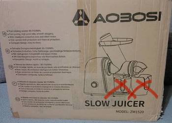 wyciskarka wolnoobrotowa (slow juicer) marki Aobosi, model ZM1520