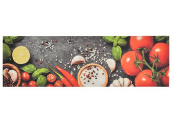Dywanik kuchenny wzór w warzywa 45x150 cm aksamit WM-136537