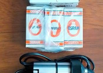 Oświetlacz z mikroskopu PZO MB-30 zestaw z 4 żarówkami Osram 8018 6V 15W.