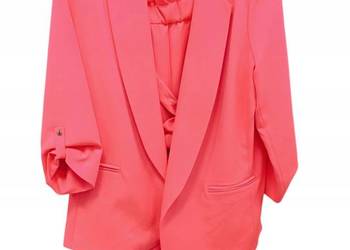 Ekskluzywny garnitur damski ADIKA TANGO - jaskrawy łosoś ROZMIAR 50