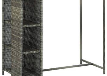 5-cz. ogrodowy zestaw barowy poduszki rattan PE szary WM-3064921