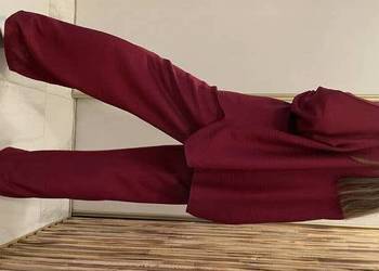 Mega modny damski komplet bordo! Premium jakość Made in Italy |
