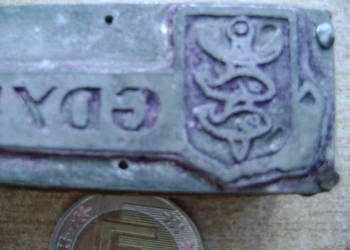 Starocie z PRL Militaria = Przedwojenna matryca projektu herbu Gdyni UNIKAT