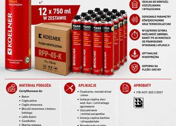 Piana montażowa Koelner  750 ml całoroczna 12 szt.