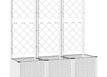 vidaXL Donica ogrodowa z kratką, biała(SKU:153284)