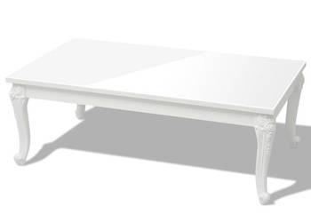 Stolik kawowy 115x65x42 cm wysoki połysk biały WM-243381