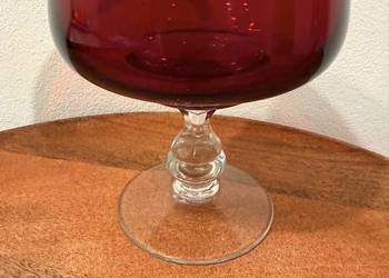 Śliczna Rubinowa szklana patera