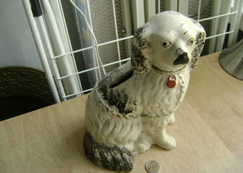 Starocie z PRL - PSY = Figurka ceramiczna przedwojenna 24cm wysokości ANTYK