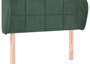 Zagłówek uszak ciemnozielony 83x23x78/88 cm aksamitny WM-3117177
