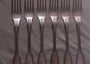 Komplet 6 widelców Gustaw Henniger - Warszawa. Punca stosowana po I Wojnie.
