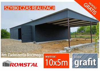 Garaż Blaszany + WIATA Boczne|Magazyn|Konstrukcja Stalowa– ROMSTAL*