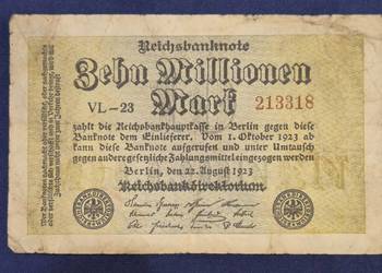 Niemcy banknot 10 milionów, notgeld 1923