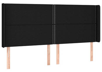 Zagłówek uszak czarny 183x16x118/128 cm tkanina WM-3119456