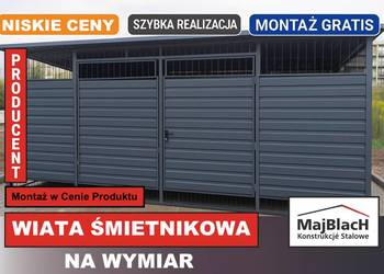 Wiata Śmietnikowa|Garaż Blaszany GRAFITOWY|ŚMIETNIK -Garaże -Maj-BlacH