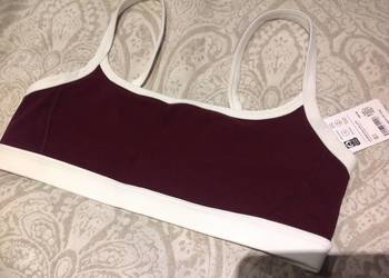 Biustonosz Stanik Crop Sportowy Damski ATHLETA rozm M Bordowy NOWY