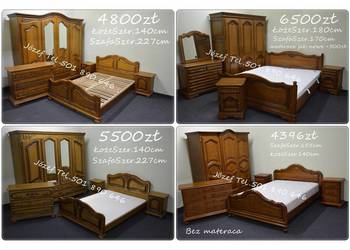 Meble sypialniane / łóżko - szafa - szafki - nocne - stelaż