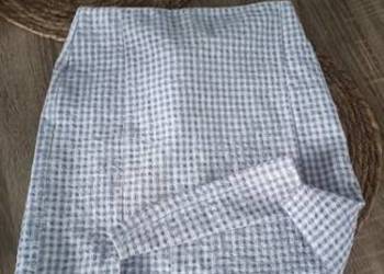 Spódnica krótka fioletowa trapezowa tweedowa Basic