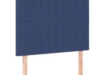 Zagłówek do łóżka z LED niebieski 80x5x118/128 cm tkanina WM-3122642