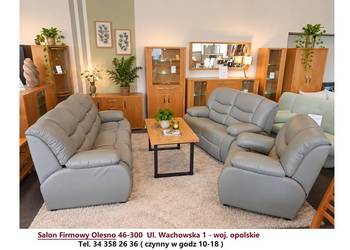 Nowy Komplet REGAN 3+2+1 , Skóra Naturalna PASSIONE / -30% / Producent PYKA
