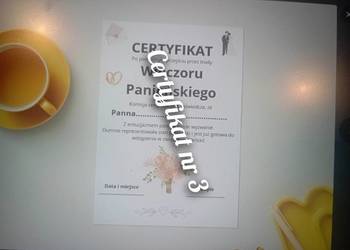 Certyfikat dla przyszłej panny młodej na wieczór panieński pdf
