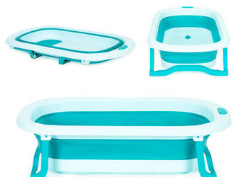 Wanienka dla dzieci wanna turystyczna składana odpływ niebieska ECOTOYS