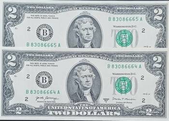 2 x 2 $ USA 2017 r. men. "B"-seria A - Thomas Jefferson-kolejne numery