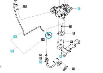 Nypel przewodu olejowego, smarującego turbosprężarkę Q1850017 / LS Tractor…