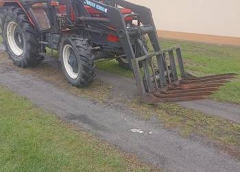 Zetor 7245 z ładowaczem i osprzętem. Przyczepa d47