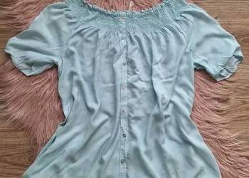 Błękitna lekka bluzka hiszpanka wiskoza 38