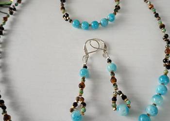 Komplet kamienie naturalne larimar