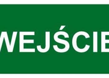 Naklejka BHP napis wejście AC028