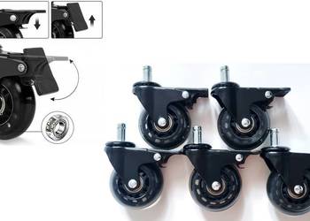 Nowe Kółka Kauczukowe z hamulcem do fotela krzesła 60mm