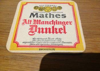 Stara Podkładka Piwna Mathes Alt Manchinger Dunkel - Dwustronna