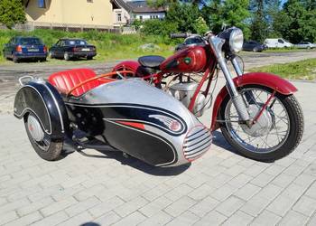 Ifa,Mz Bk 350 1958 rok z wózkiem bocznym Wunsche.