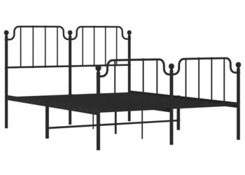 Metalowa rama łóżka z wezgłowiem i zanóżkiem czarna 140x200cm WM-373906