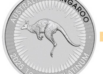 Platynowa moneta Australijski Kangur 1 oz waży 31,1 gr