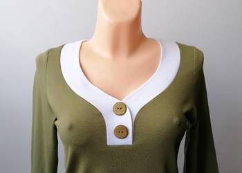 NOWA DAMSKA BLUZKA KHAKI RĘKAW 3/4 - R.40