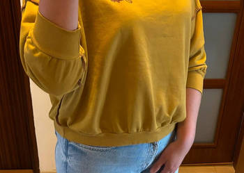 Bluza damska musztardowa oversize vintage 90s