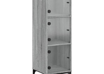 Szafka ze szklanymi drzwiami szary dąb sonoma 35x37x120 cm WM-836565