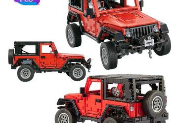 Klocki JEEP WRANGLER RUBICON 1287-klocków zdejmowany dach wyciągarka 32cm