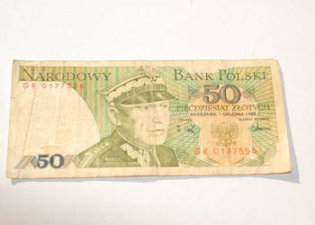 Stary banknot 50 złotych Świerczewski 1988 antyk
