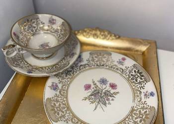 Trio śniadaniowe filiżanka porcelana bavaria elfenbein