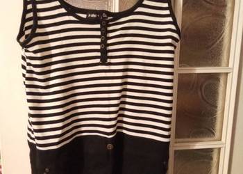 Koszulka na ramiączka w paski czarno białe