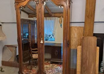 Piękna 2-drzwiowa szafa Ludwik Filip z lustrami