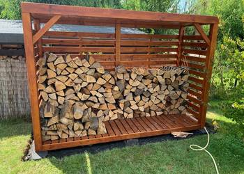 Drewutnia poszerzana 3,14 x 1,1m z dachem prostym w obrysie