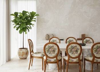 DREWNIANE KRZESŁA LUDWIK XVI 8 szt. gobelin Bukiet Angielski po RENOWACJI