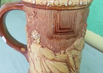 Kufel ozdobny a'la drewno prl