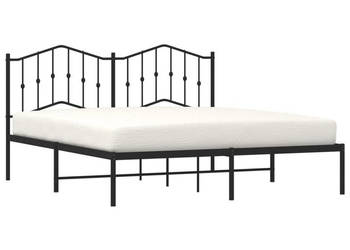 Łóżko Metalowe Czarne Rama Łóżka Ze Stelażem 183x213 cm WM-373794