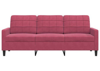 Sofa 3-osobowa winna czerwień 180 cm obita aksamitem WM-4007638
