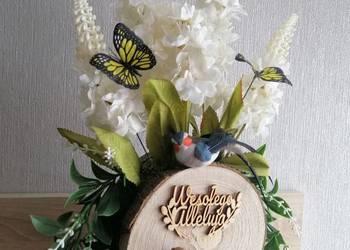 Oryginalny stroik świąteczny wielkanocny. Dekoracje wielkanocne. Ozdoby